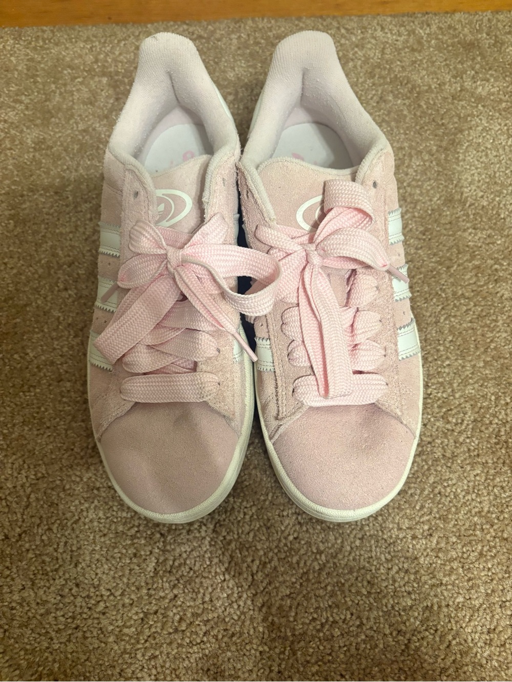 adidas Pink Suede Classic Three-Stripe Sneakers